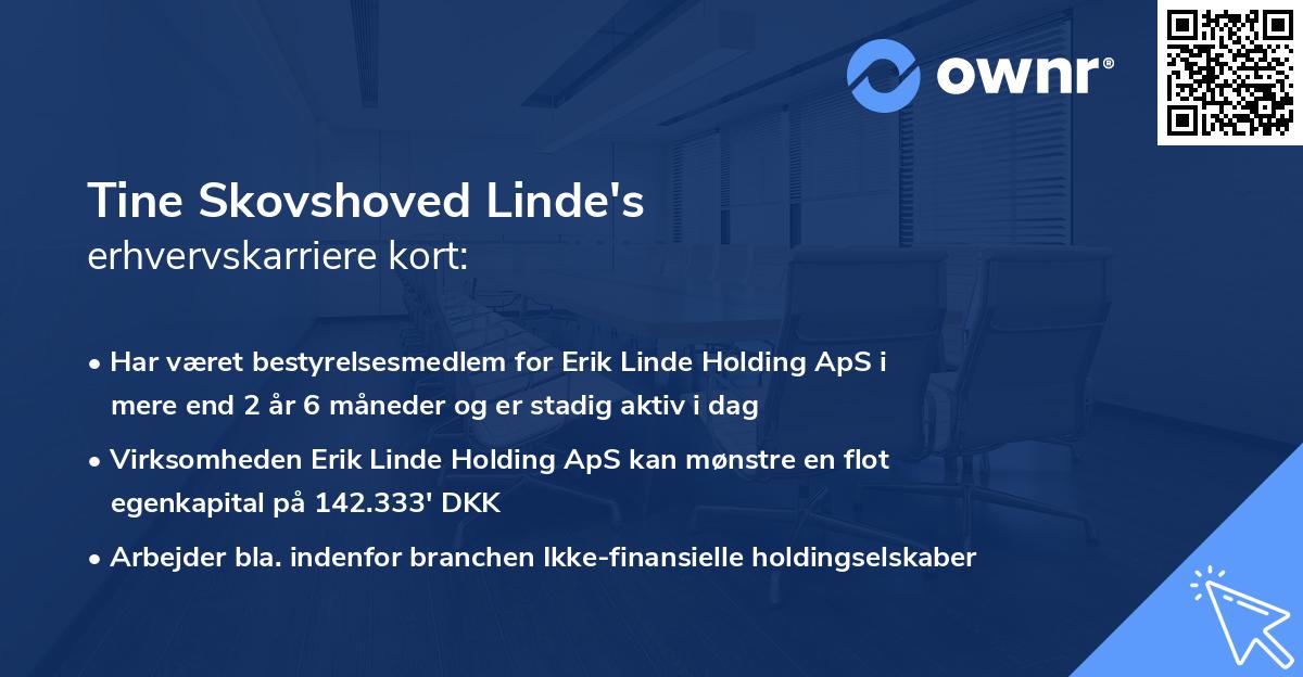 Tine Skovshoved Linde's erhvervskarriere kort