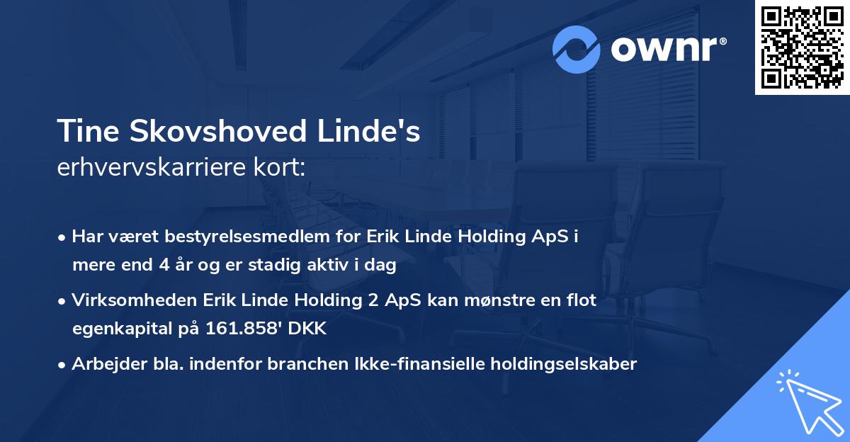 Tine Skovshoved Linde's erhvervskarriere kort