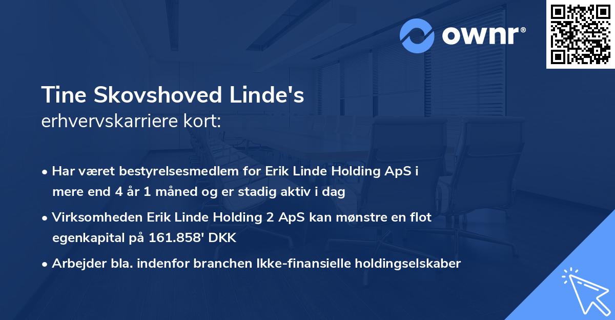 Tine Skovshoved Linde's erhvervskarriere kort