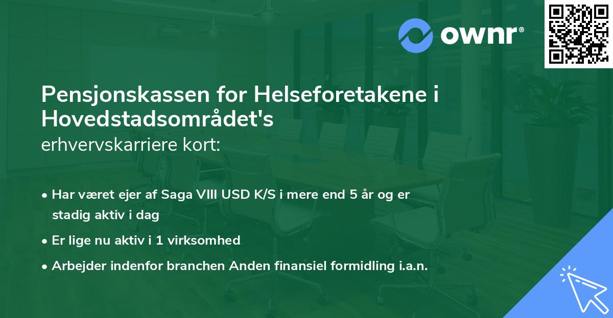 Pensjonskassen for Helseforetakene i Hovedstadsområdet's erhvervskarriere kort