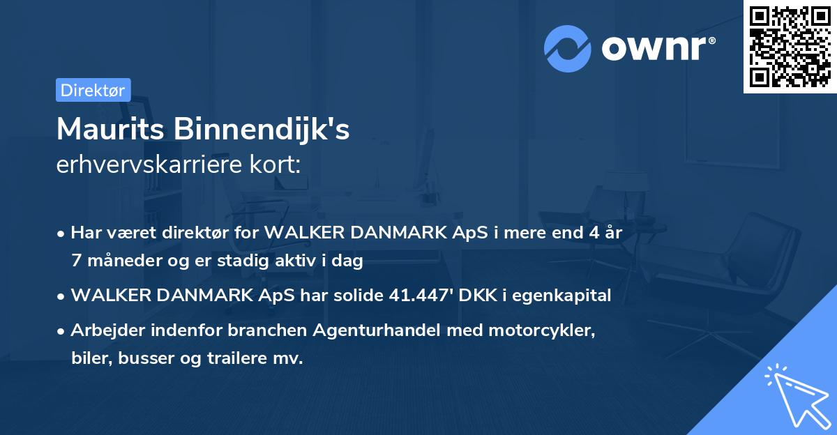 Maurits Binnendijk's erhvervskarriere kort