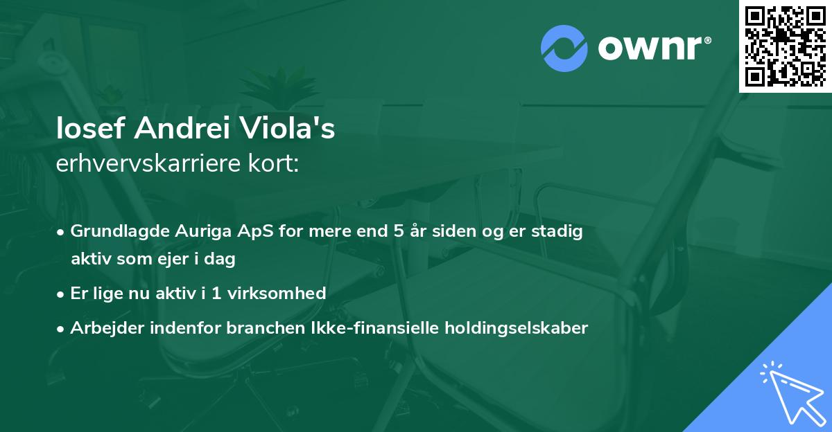 Iosef Andrei Viola's erhvervskarriere kort