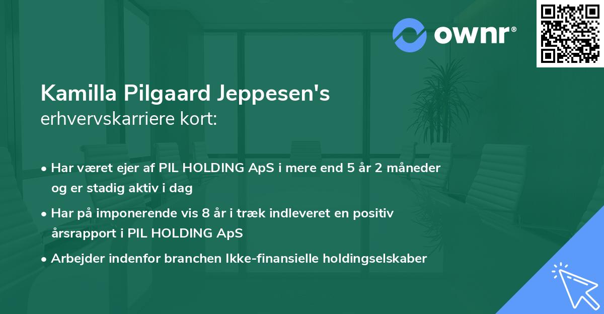 Kamilla Pilgaard Jeppesen's erhvervskarriere kort