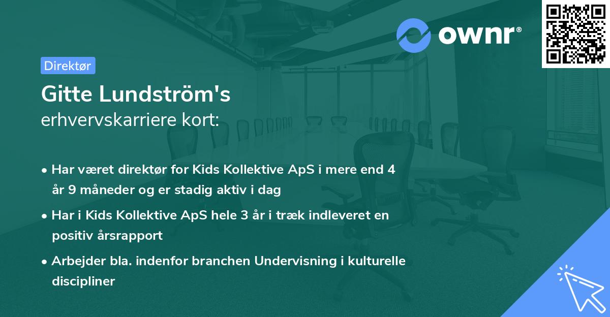 Gitte Lundström's erhvervskarriere kort