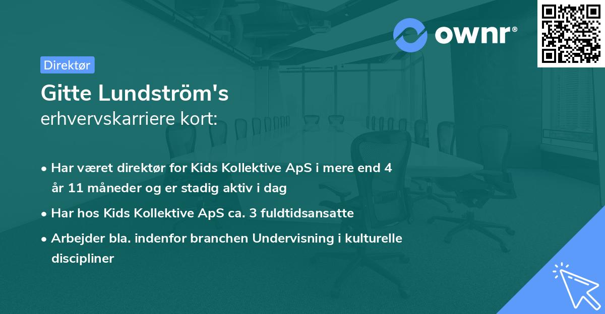 Gitte Lundström's erhvervskarriere kort