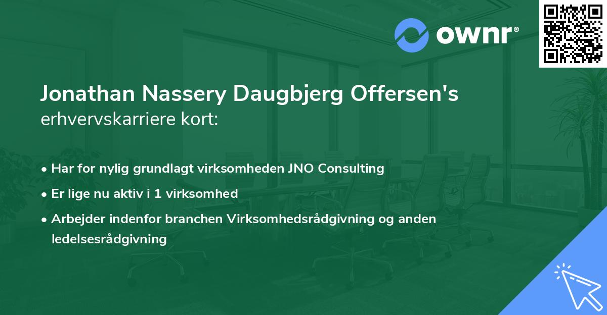 Jonathan Nassery Daugbjerg Offersen's erhvervskarriere kort