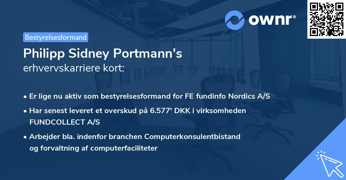 Philipp Sidney Portmann's erhvervskarriere kort