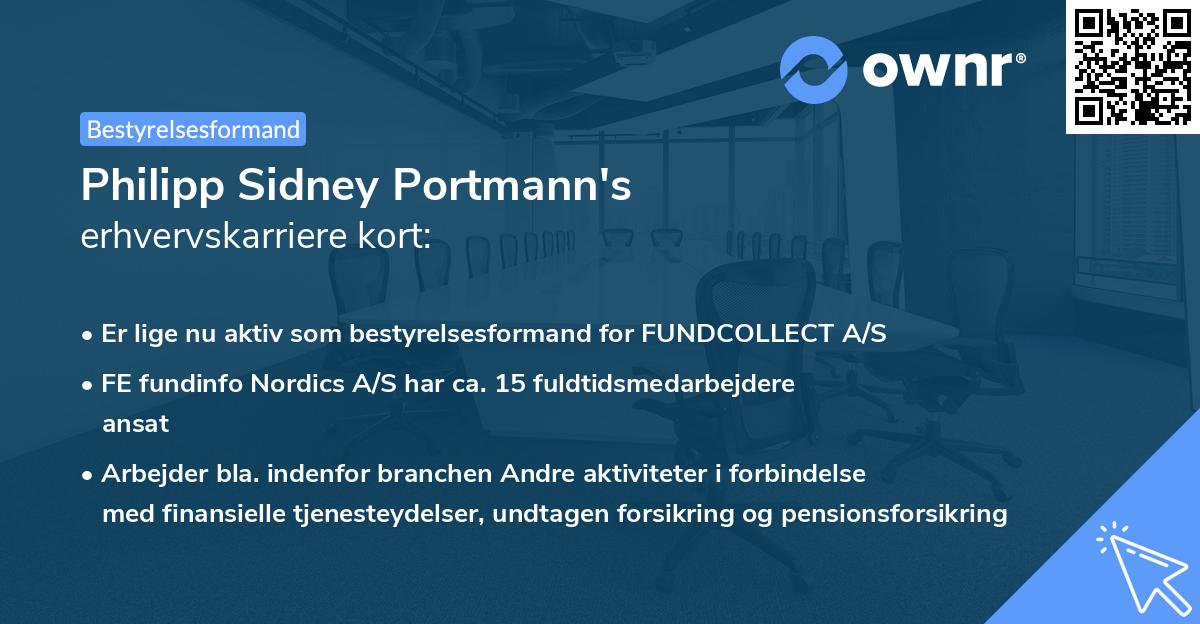 Philipp Sidney Portmann's erhvervskarriere kort