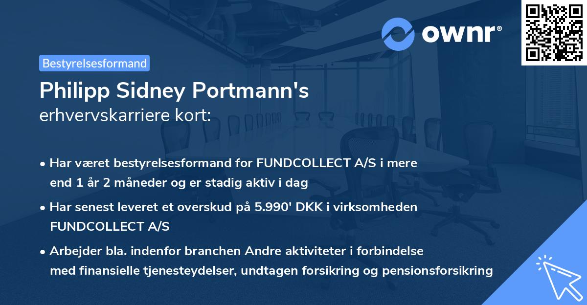 Philipp Sidney Portmann's erhvervskarriere kort