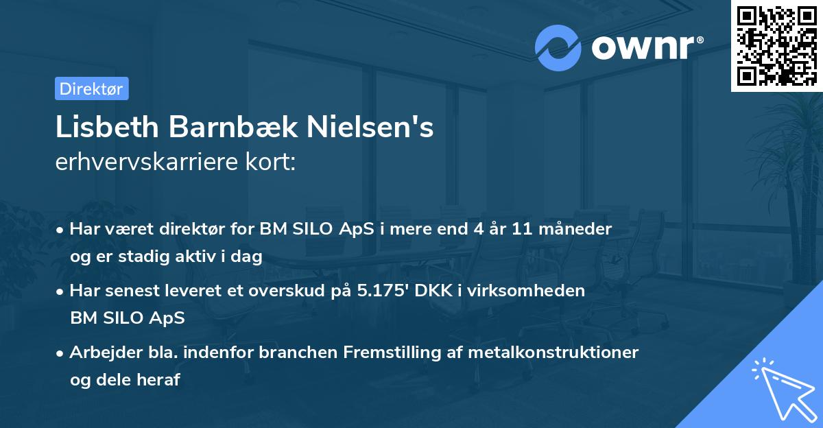Lisbeth Barnbæk Nielsen's erhvervskarriere kort