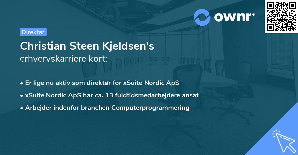 Christian Steen Kjeldsen's erhvervskarriere kort