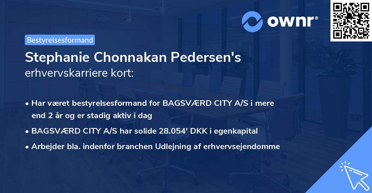 Stephanie Chonnakan Pedersen's erhvervskarriere kort