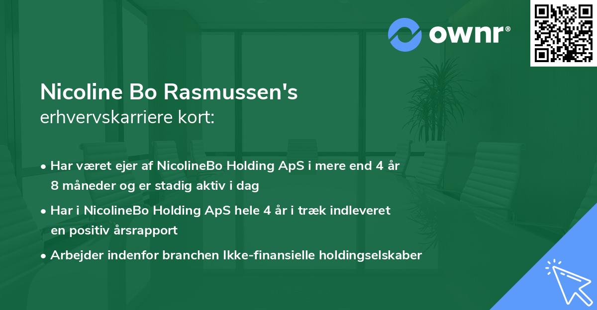 Nicoline Bo Rasmussen's erhvervskarriere kort