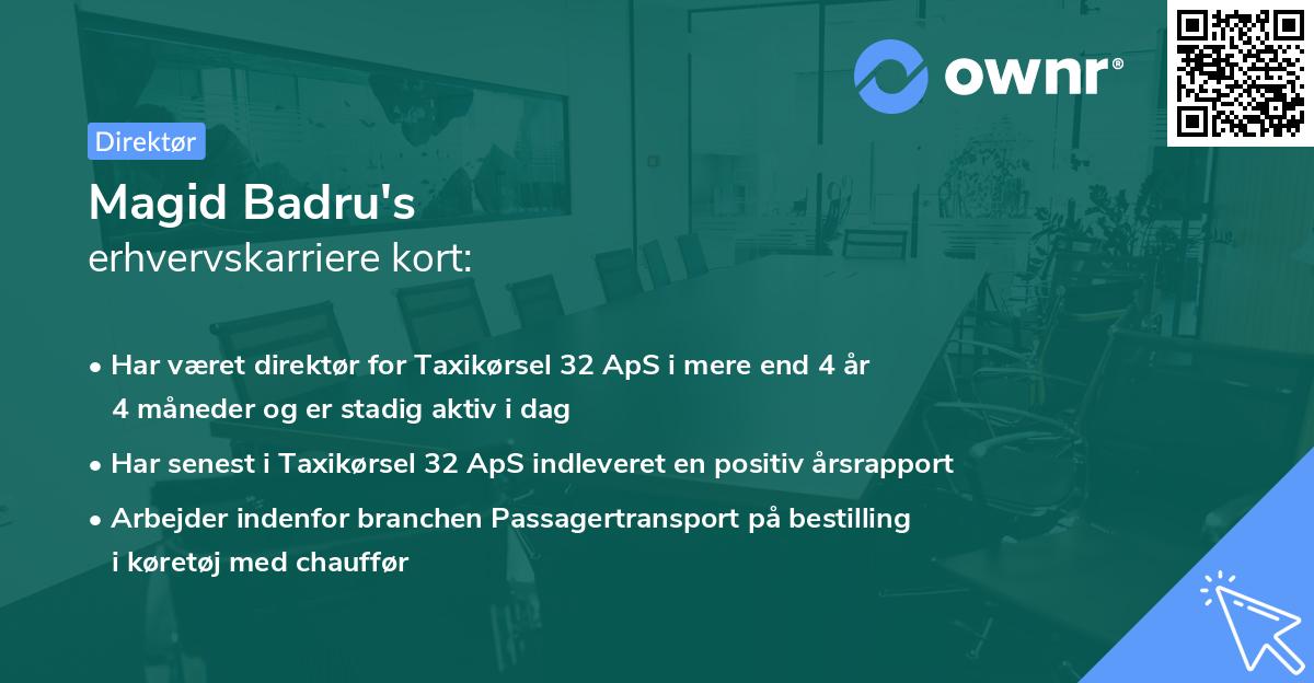 Magid Badru's erhvervskarriere kort