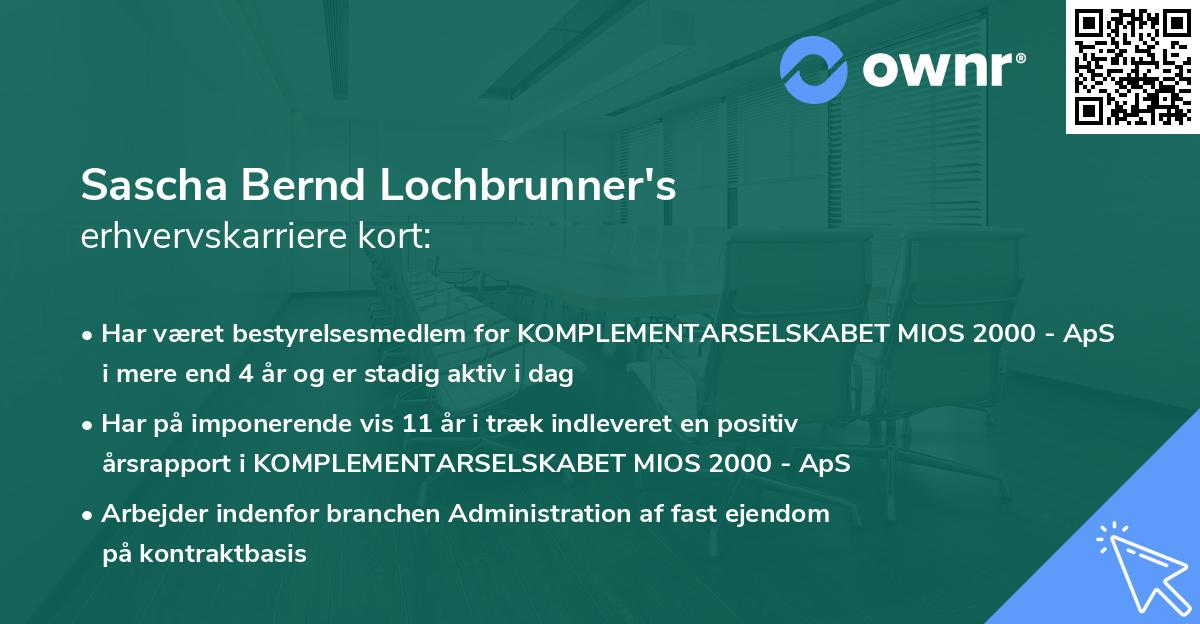 Sascha Bernd Lochbrunner's erhvervskarriere kort