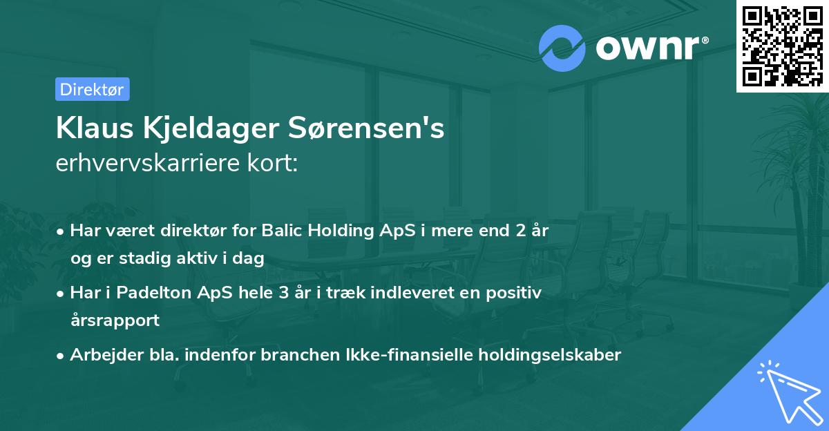 Klaus Kjeldager Sørensen's erhvervskarriere kort