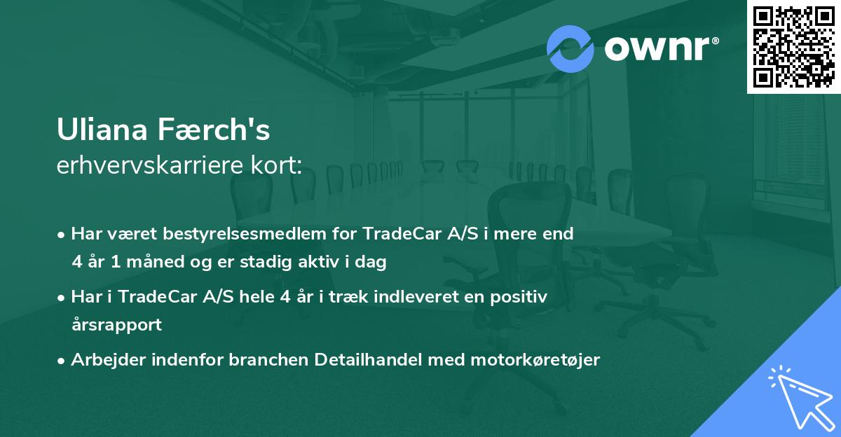 Uliana Færch's erhvervskarriere kort