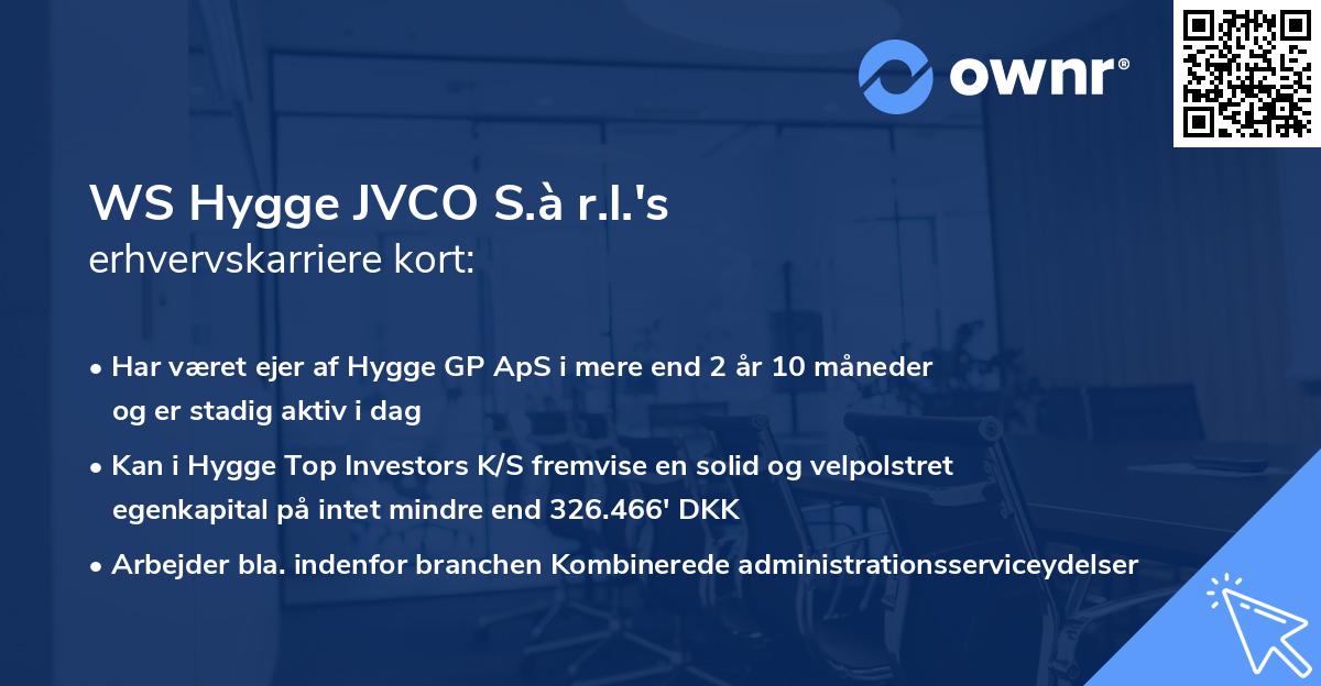 WS Hygge JVCO S.à r.l.'s erhvervskarriere kort