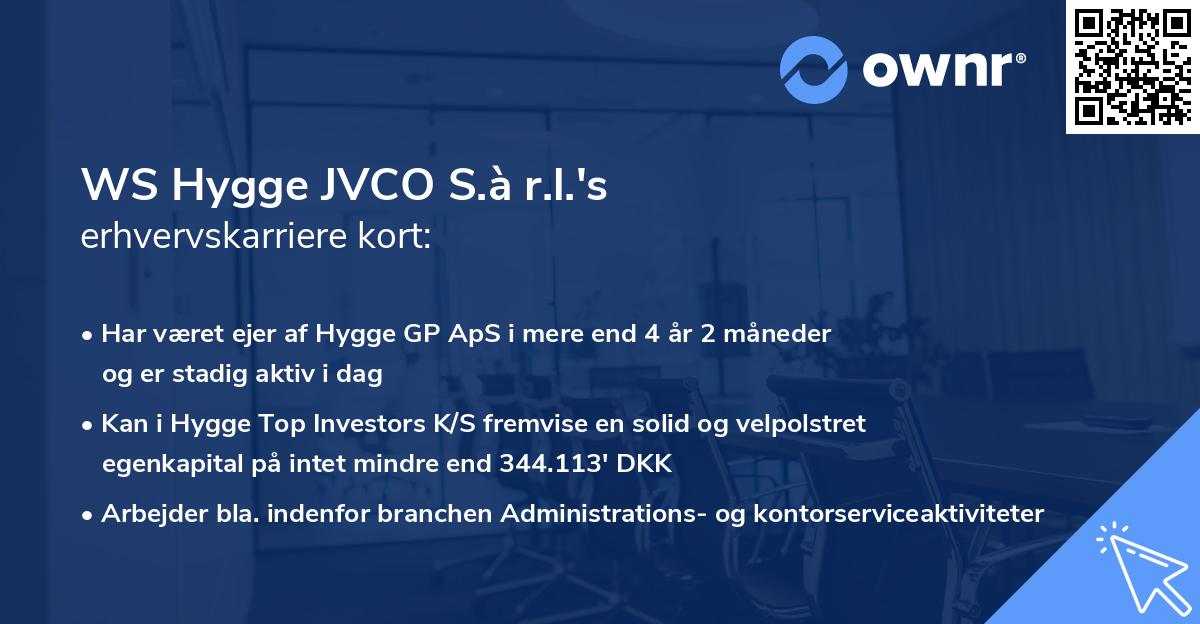 WS Hygge JVCO S.à r.l.'s erhvervskarriere kort