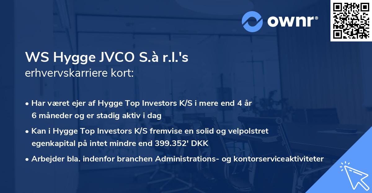 WS Hygge JVCO S.à r.l.'s erhvervskarriere kort