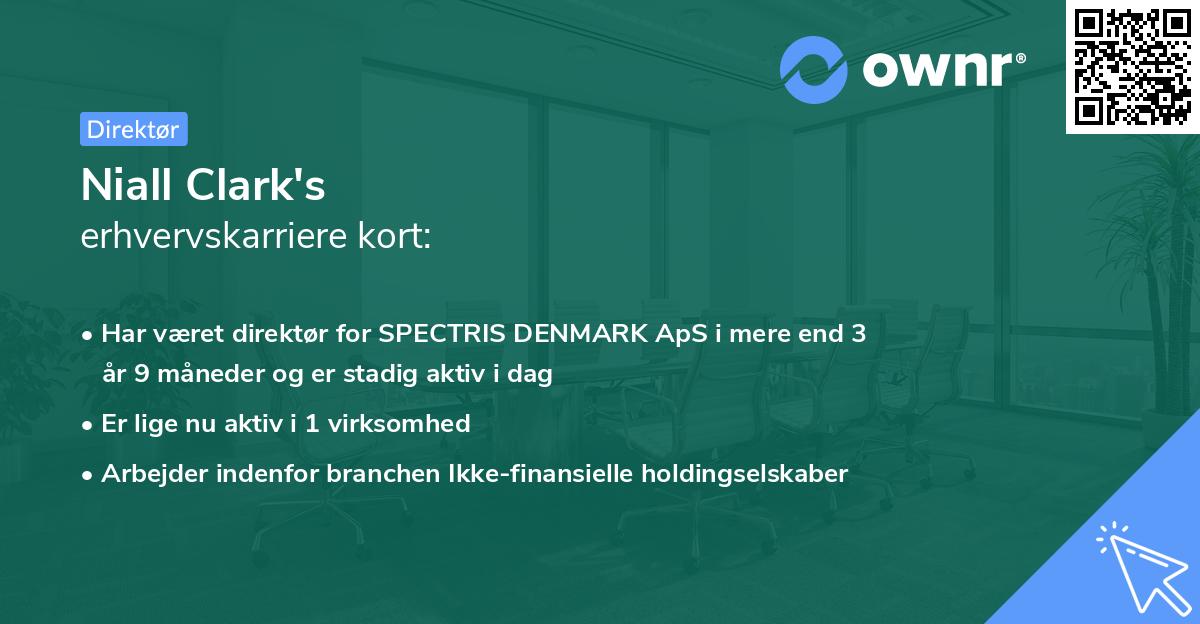 Niall Clark's erhvervskarriere kort