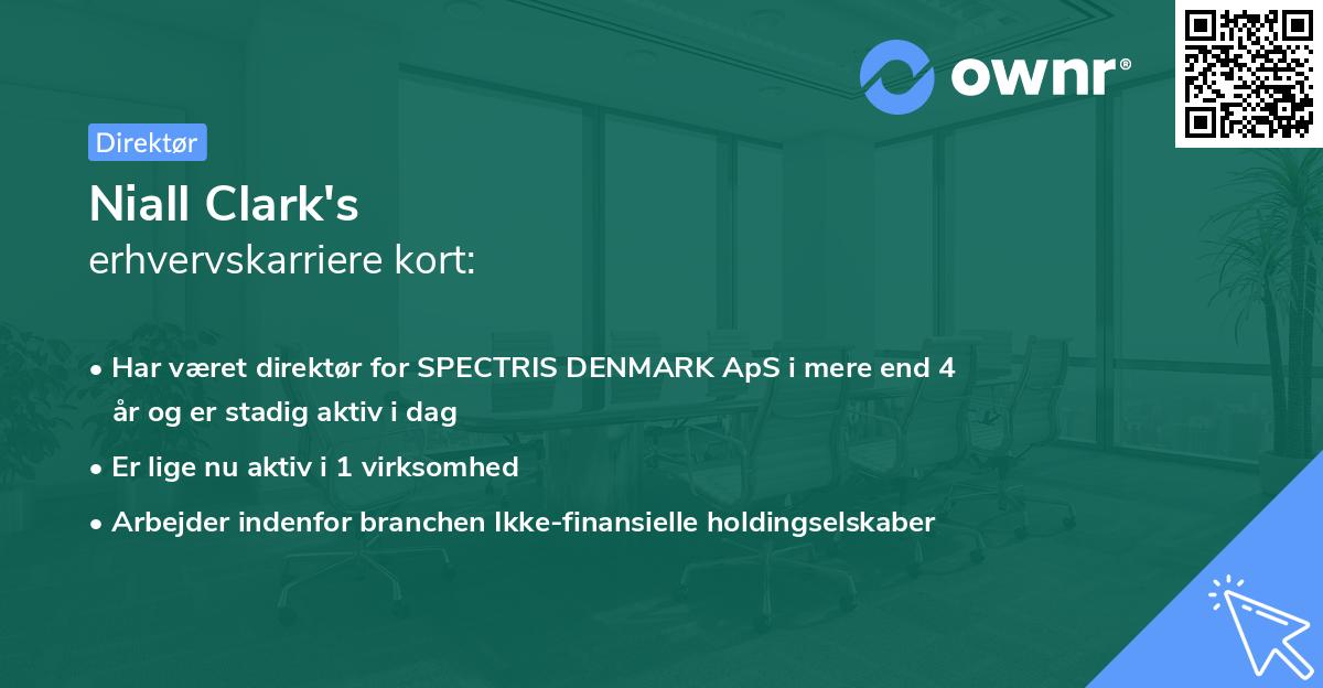 Niall Clark's erhvervskarriere kort
