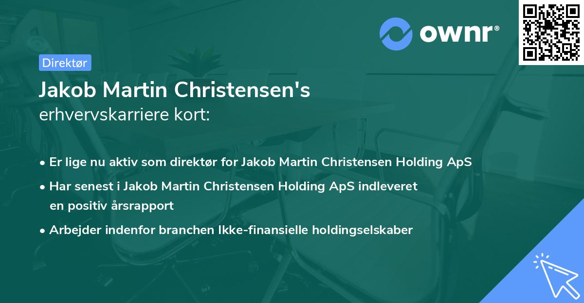 Jakob Martin Christensen's erhvervskarriere kort