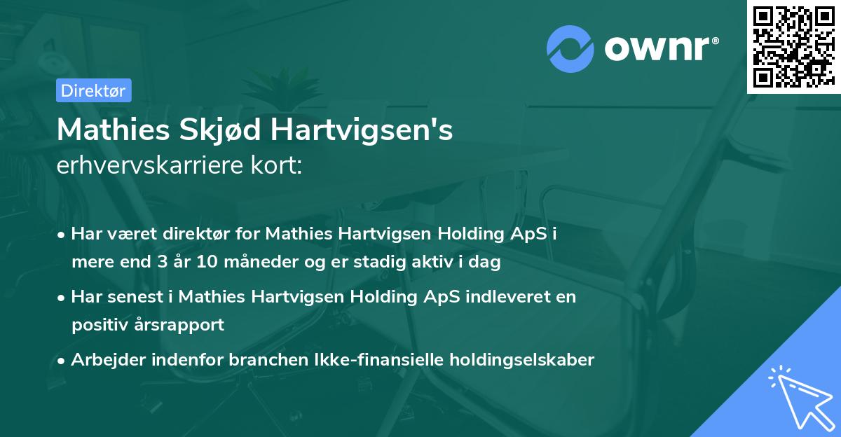 Mathies Skjød Hartvigsen's erhvervskarriere kort