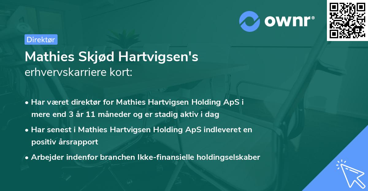 Mathies Skjød Hartvigsen's erhvervskarriere kort