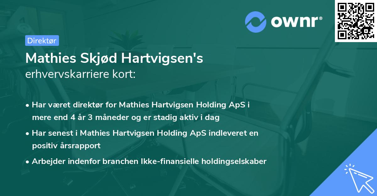 Mathies Skjød Hartvigsen's erhvervskarriere kort