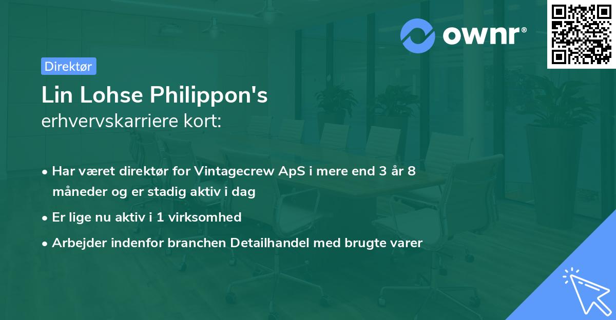 Lin Lohse Philippon's erhvervskarriere kort