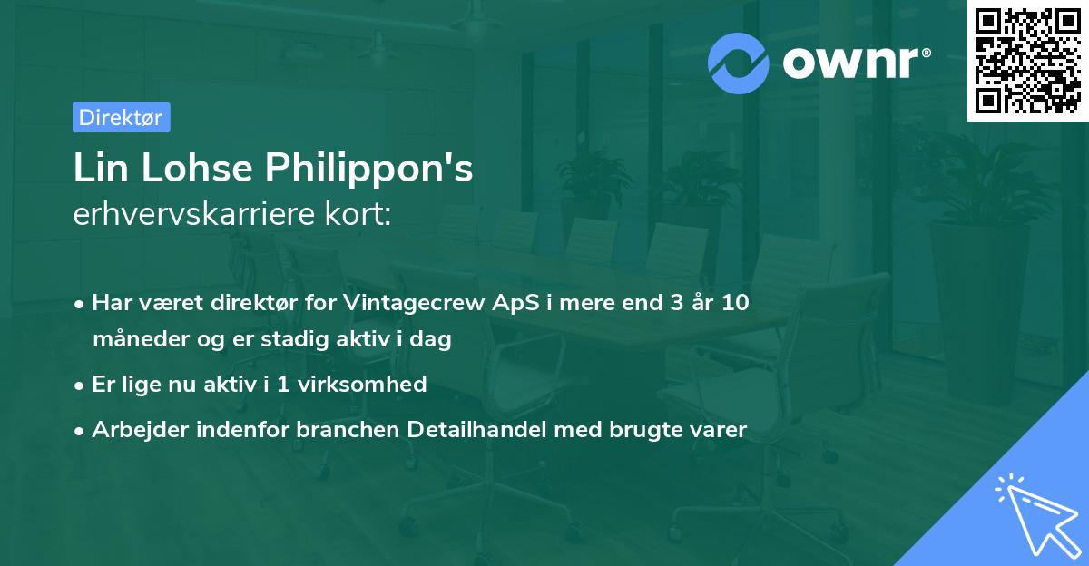 Lin Lohse Philippon's erhvervskarriere kort