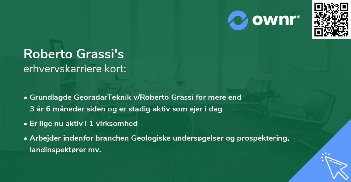 Roberto Grassi's erhvervskarriere kort