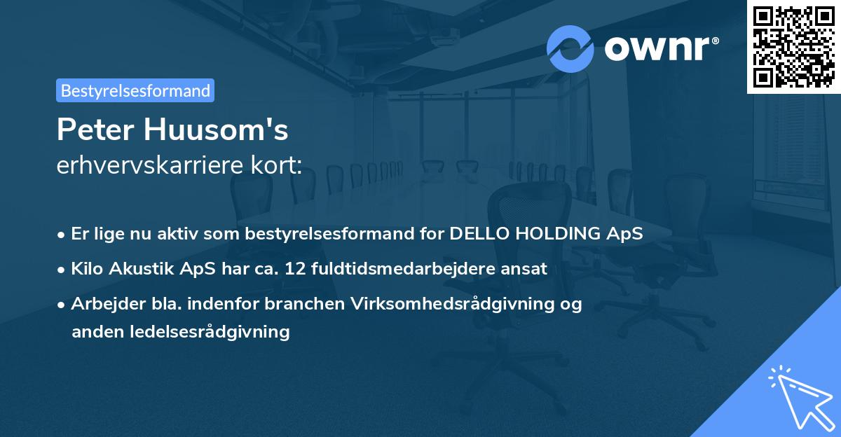 Peter Huusom's erhvervskarriere kort