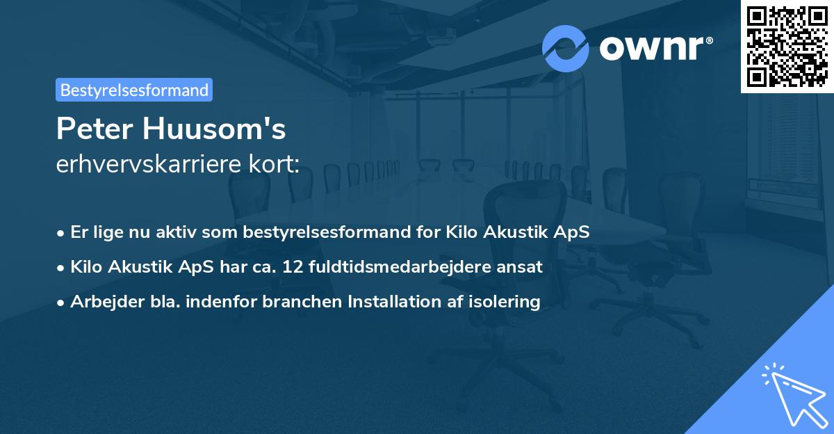 Peter Huusom's erhvervskarriere kort