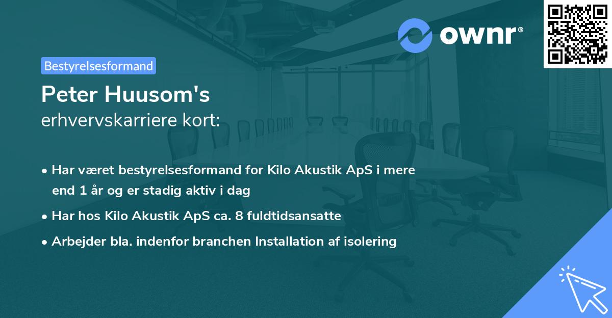 Peter Huusom's erhvervskarriere kort