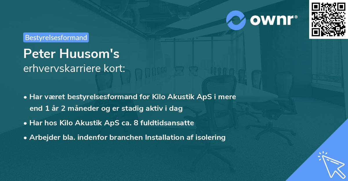 Peter Huusom's erhvervskarriere kort