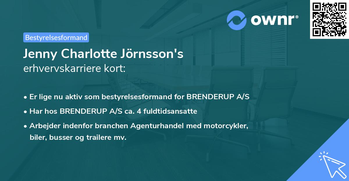 Jenny Charlotte Jörnsson's erhvervskarriere kort