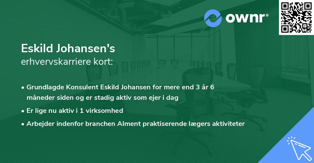 Eskild Johansen's erhvervskarriere kort