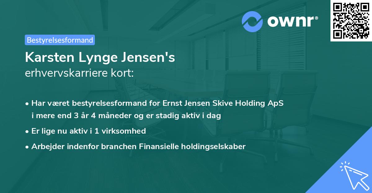 Karsten Lynge Jensen's erhvervskarriere kort