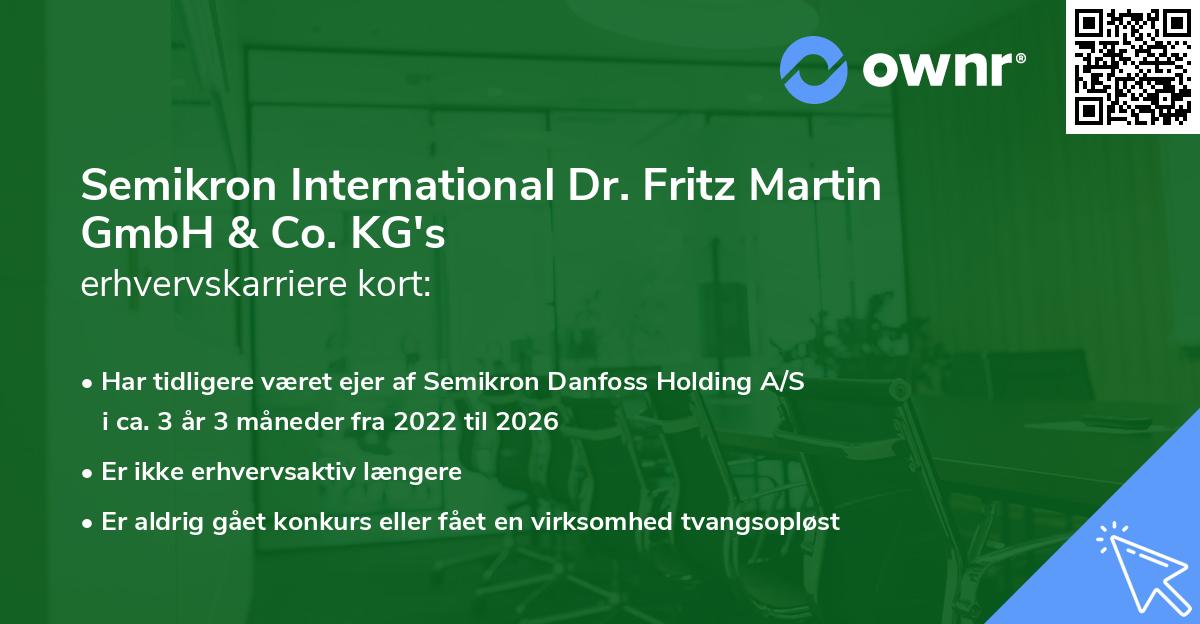 Semikron International Dr. Fritz Martin GmbH & Co. KG's erhvervskarriere kort