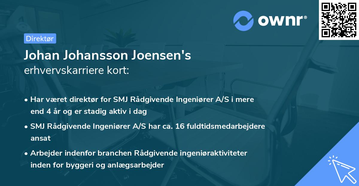 Johan Johansson Joensen's erhvervskarriere kort