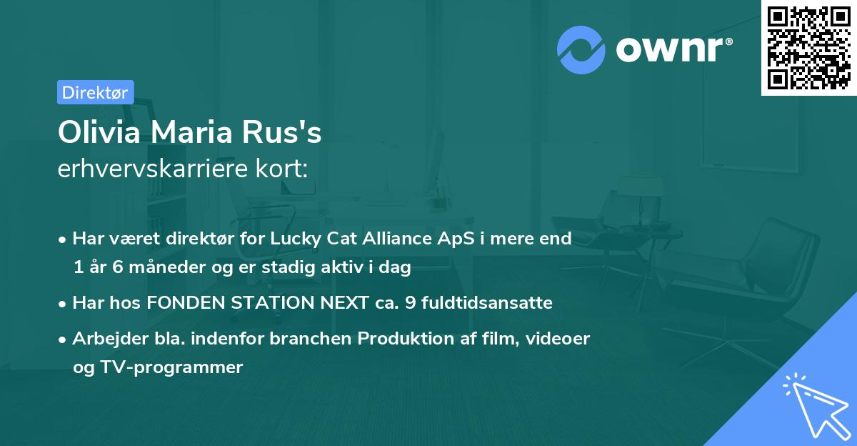 Olivia Maria Rus's erhvervskarriere kort