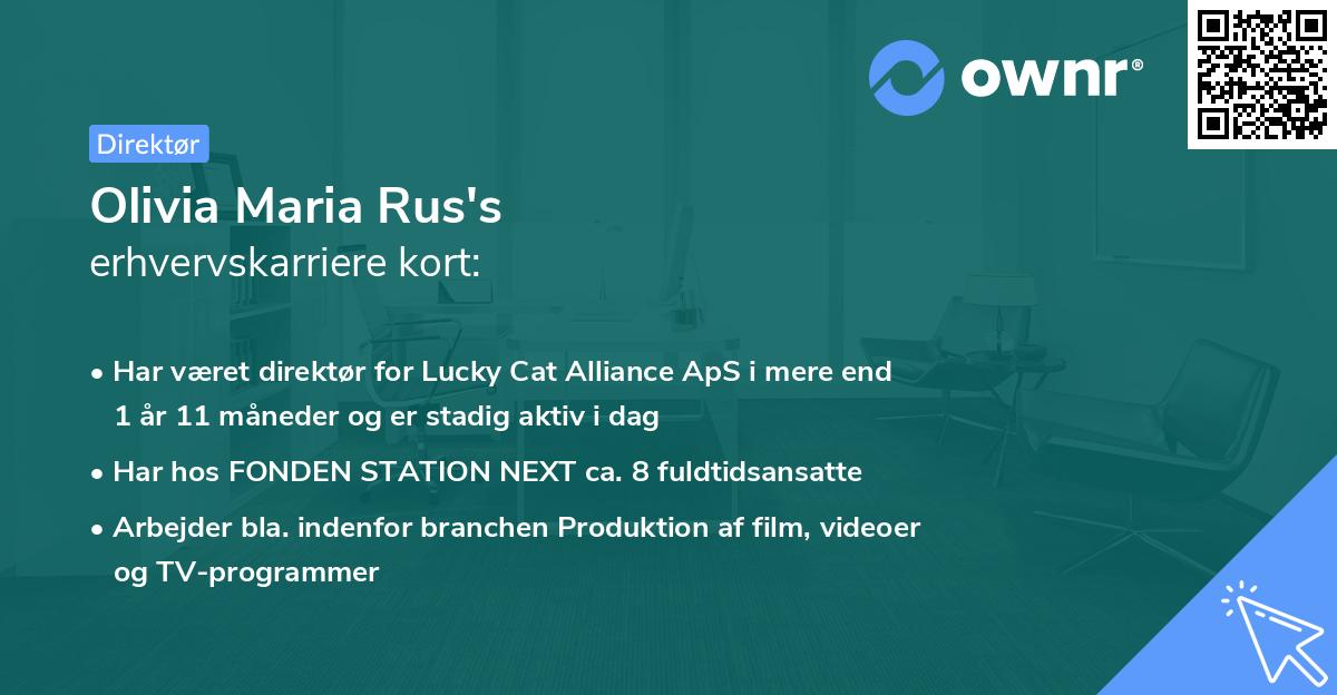 Olivia Maria Rus's erhvervskarriere kort
