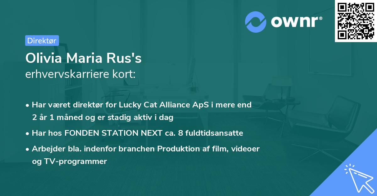 Olivia Maria Rus's erhvervskarriere kort