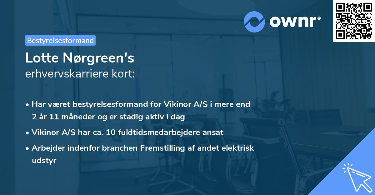 Lotte Nørgreen's erhvervskarriere kort