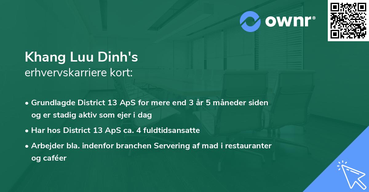 Khang Luu Dinh's erhvervskarriere kort