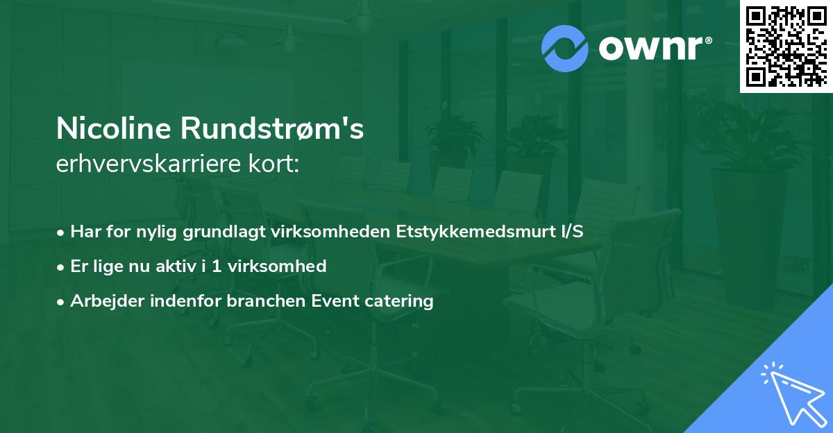 Nicoline Rundstrøm's erhvervskarriere kort