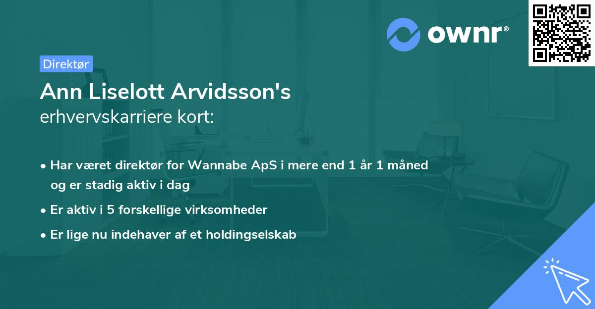 Ann Liselott Arvidsson's erhvervskarriere kort