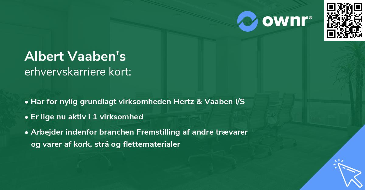 Albert Vaaben's erhvervskarriere kort